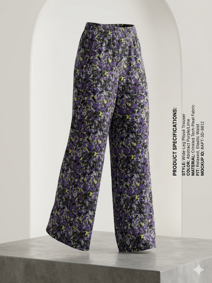 Women's Casual Ikat Print Palazzo Pants Flowy Wide Leg Summer Trousers