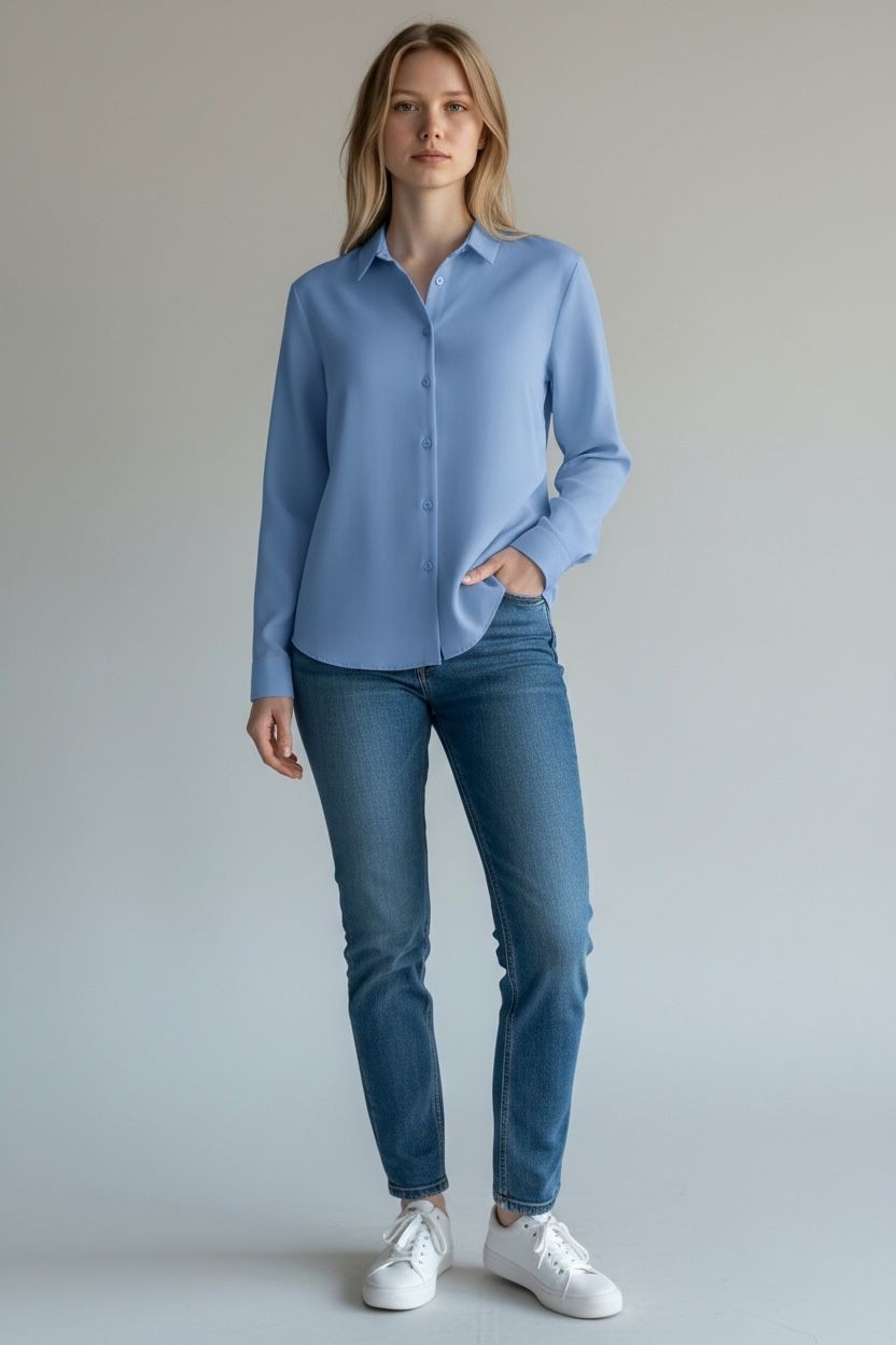 Ladies Shirts Blouse Cotton Stretchy Black Plain Formal Office Workwear Top P1